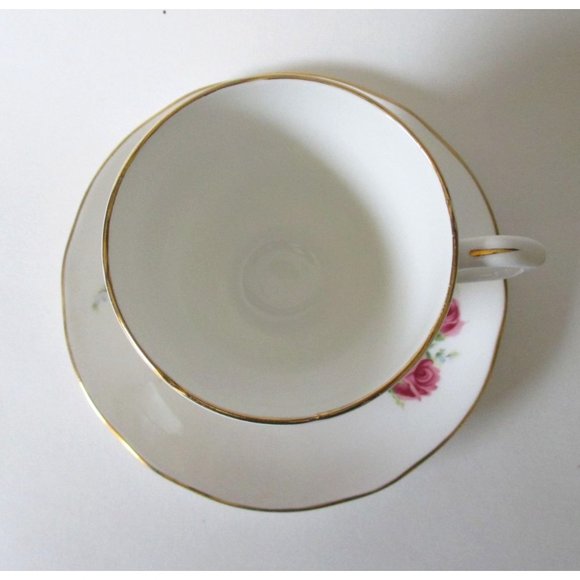Vintage Duchess Velvet Rose Bone China Footed Cup and Saucer Pink Roses - Picture 6 of 9